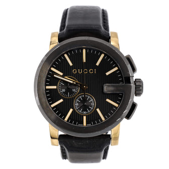 Gucci G-Chrono Chronograph Quartz Watch Stainless Steel and Leather 44