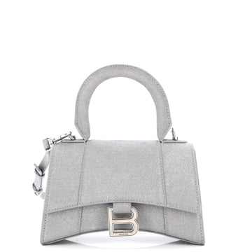 Balenciaga Hourglass Top Handle Bag Glitter Leather XS
