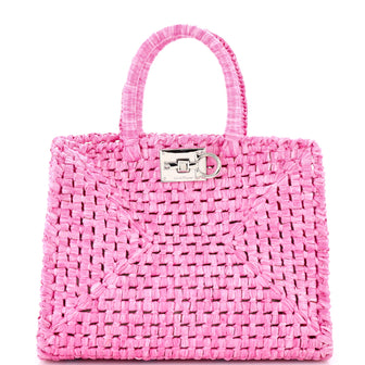 Salvatore Ferragamo Studio Satchel Raffia Small