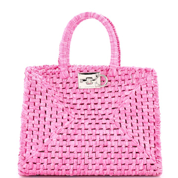 Salvatore Ferragamo Studio Satchel Raffia Small