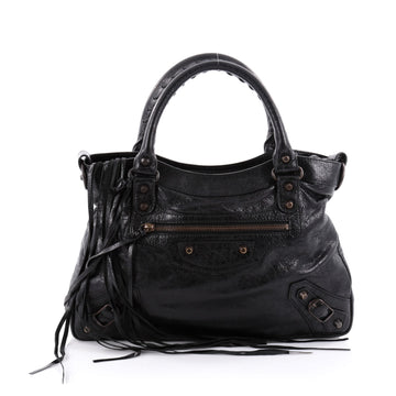 Balenciaga Town Classic Studs Handbag Leather Black 2295201