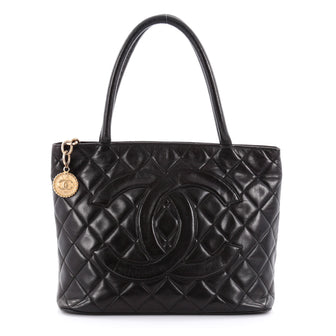 Chanel Medallion Tote Quilted Lambskin Black