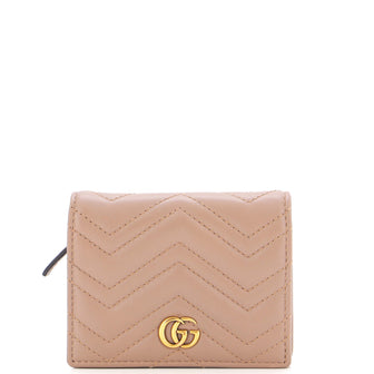 Gucci GG Marmont Trifold Wallet Matelasse Leather Compact