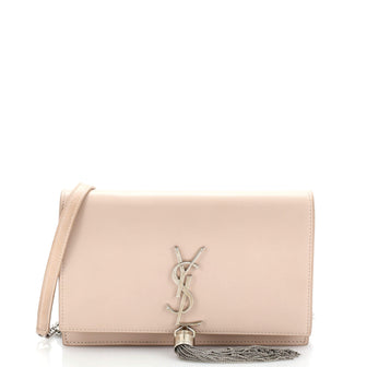 Saint Laurent Classic Monogram Tassel Chain Wallet Leather