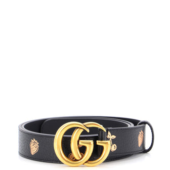 Gucci GG Marmont Belt Printed Leather Thin