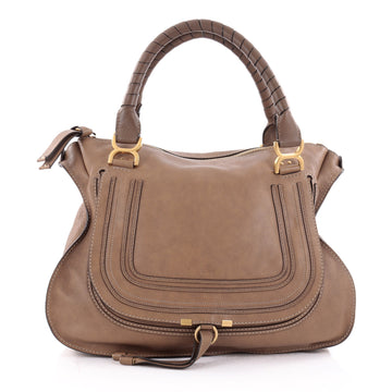 Chloe Marcie Satchel Leather Large Brown 2295901