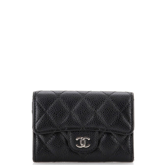 Chanel Classic Flap Card Case Quilted Caviar