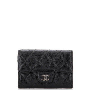 Chanel Classic Flap Card Case Quilted Caviar
