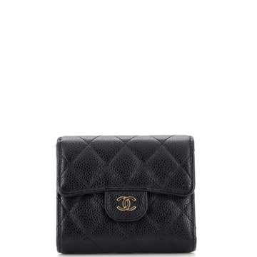 Chanel CC Compact Classic Flap Wallet Quilted Caviar