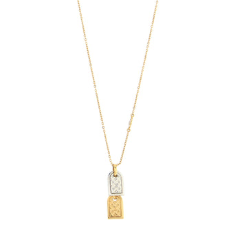 Louis Vuitton Nanogram Name Tag Pendant Necklace Metal