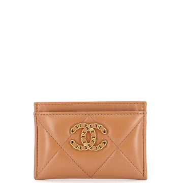 Chanel 19 Card Holder Quilted Leather
