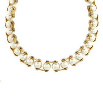 Louis Vuitton Speedy Pearls One Rank Necklace Metal with Faux Pearls