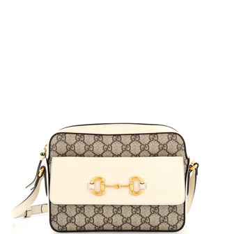 Gucci Horsebit 1955 Flap Pocket Camera Bag GG Coated Canvas Small