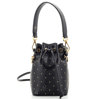 Fendi Mon Tresor Bucket Bag Studded Leather Mini