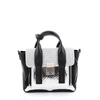 3.1 Phillip Lim Pashli Satchel Mix Effect Leather Mini Black 2297301
