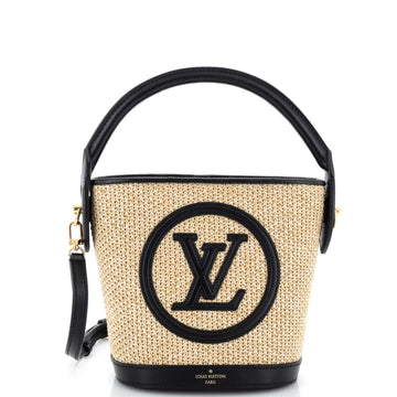 Louis Vuitton Petit Bucket NM Bag Raffia with Leather