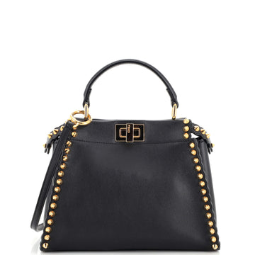 Fendi Peekaboo Iconic Bag Scalloped Studded Calfskin Mini
