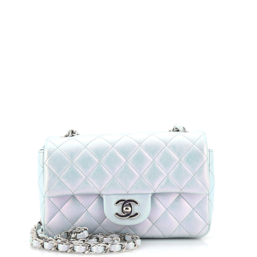 Chanel Light Blue Quilted Double Flap Bag - Chanel