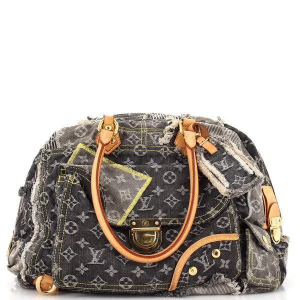 Authentic Louis Vuitton Blue Denim Patchwork Bowly Bag – Paris Station Shop