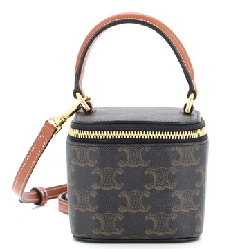 Celine Top Handle Square Vanity Case Triomphe Coated Canvas Mini