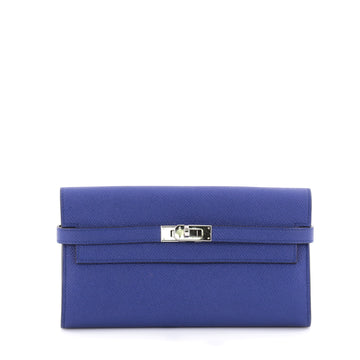 Hermes Kelly Wallet Epsom Long Blue 2298801