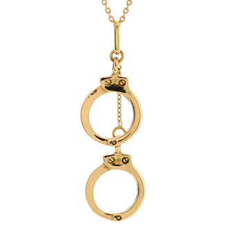 Saint Laurent Handcuffs Pendant Necklace 18K Yellow Gold