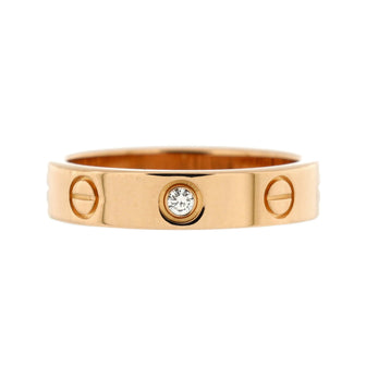 Cartier Love Wedding Band 1 Diamond Ring 18K Rose Gold with Diamond