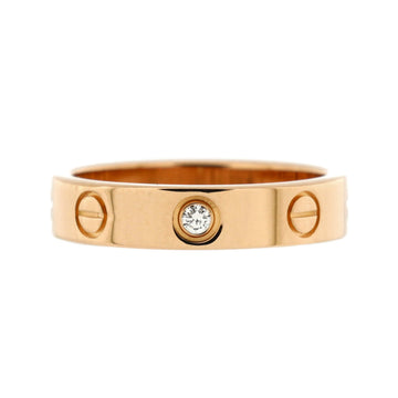 Cartier Love Wedding Band 1 Diamond Ring 18K Rose Gold with Diamond
