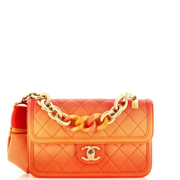 Chanel Sunset On The Sea Flap Bag Quilted Caviar Small