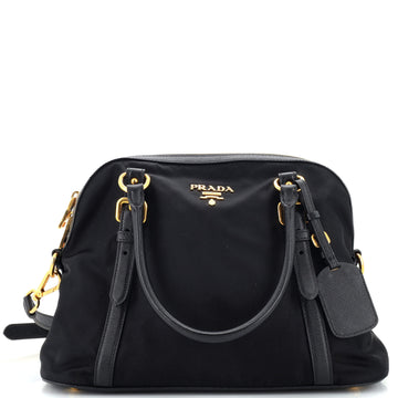 Prada Convertible Dome Satchel Tessuto with Saffiano Leather Medium
