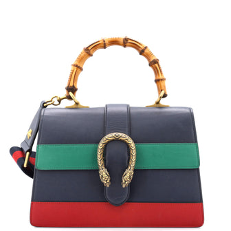 Gucci Dionysus Bamboo Top Handle Bag Colorblock Leather Medium