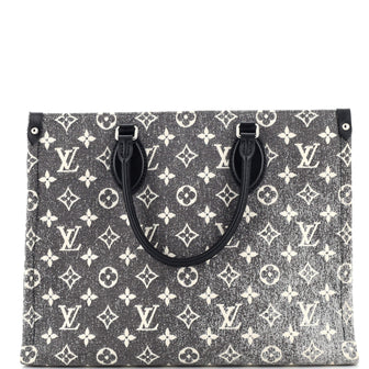 Louis Vuitton OnTheGo Tote Monogram Jacquard Denim MM Black 22990847