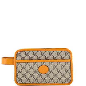 Gucci Interlocking G Patch Toiletry Case GG Coated Canvas