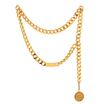 Chanel Vintage Medallion Logo Chain Belt Metal
