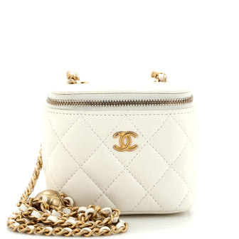 Chanel Pearl Crush Vanity Case with Chain Quilted Lambskin Mini