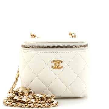 Chanel Pearl Crush Vanity Case with Chain Quilted Lambskin Mini