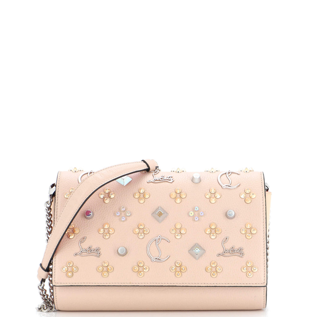 Christian Louboutin Paloma Clutch Embellished Leather Small Pink 229910122