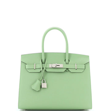 Hermes Birkin Sellier Bag Green Epsom with Palladium Hardware 30