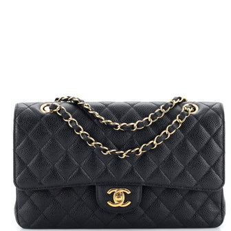 Chanel Classic Double Flap Bag Quilted Caviar Medium