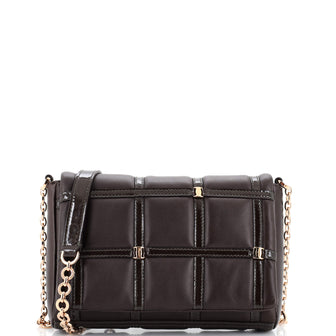 Salvatore Ferragamo Vara Soft Studs Chain Crossbody Bag Quilted Leather