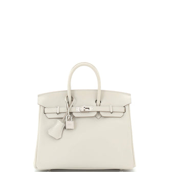 Hermes Birkin Handbag Light Swift with Palladium Hardware 25