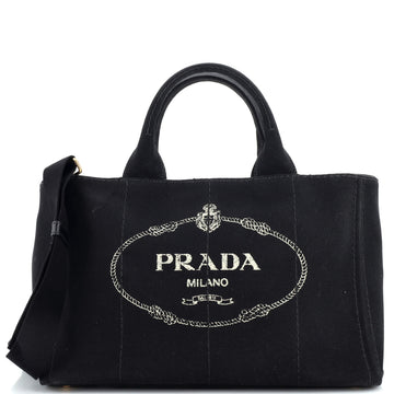 Prada Canapa Convertible Tote Canvas Medium