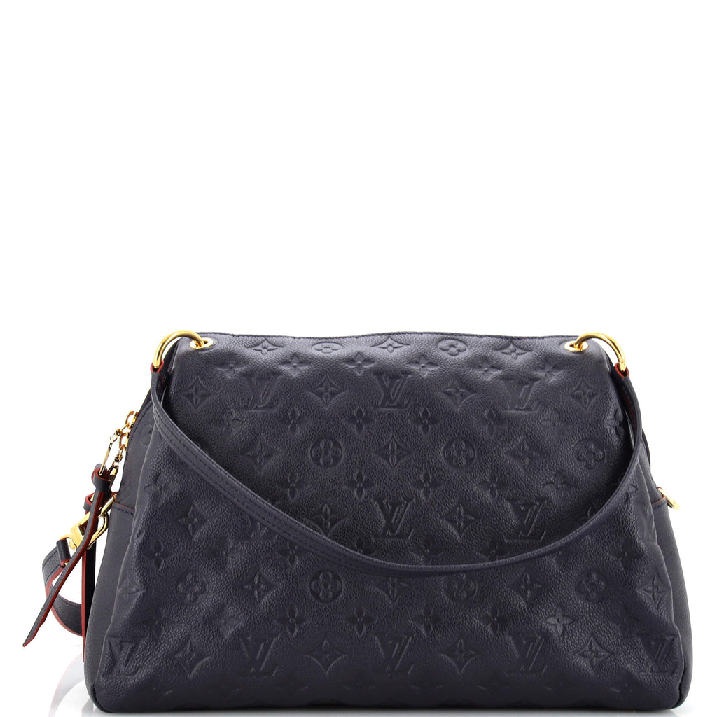 Louis Vuitton Ponthieu Handbag Monogram Empreinte Leather PM Blue