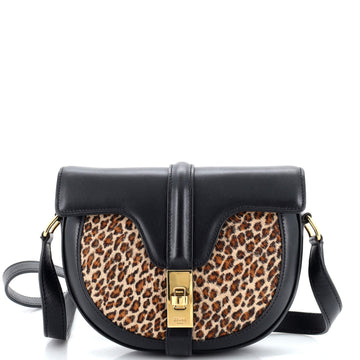 Celine Besace 16 Bag Leather and Printed Pony Hair Small