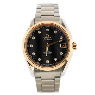 Omega Seamaster Aqua Terra 150M Co-Axial Master Chronometer Automatic Watch Stainless Steel and Rose Gold with Diamond Markers 39