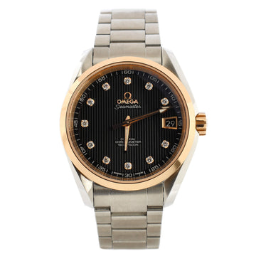 Omega Seamaster Aqua Terra 150M Co-Axial Master Chronometer Automatic Watch Stainless Steel and Rose Gold with Diamond Markers 39