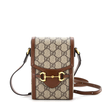 Gucci Horsebit 1955 Crossbody Bag GG Coated Canvas Mini