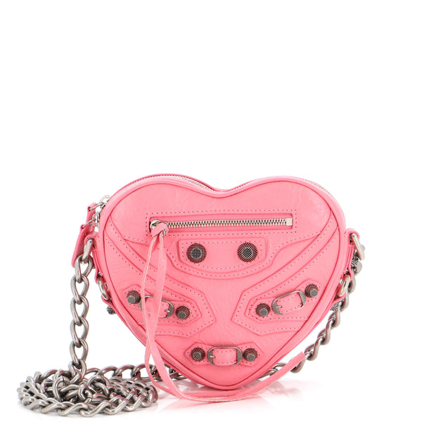 Balenciaga Le Cagole Mini Heart Chain Crossbody Bag