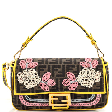 Fendi Baguette NM Bag Embroidered Zucca Canvas Medium