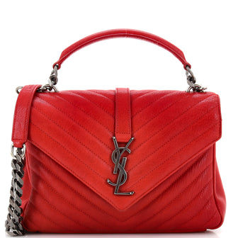 Saint Laurent Classic Monogram Slouchy Envelope Satchel Matelasse Chevron Leather Medium